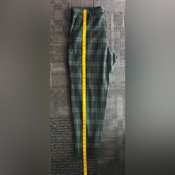 ZARA Men’s Pants Tartan Plaid Slim Chino Green Black Size 32 - Picture 10 of 12